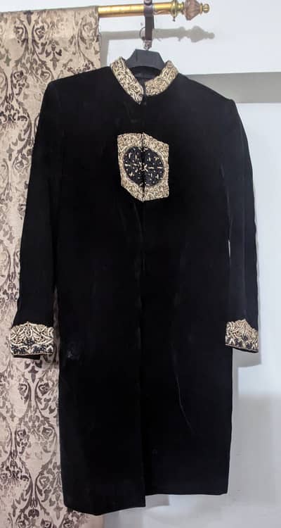 Dulha Sherwani Black Velvet