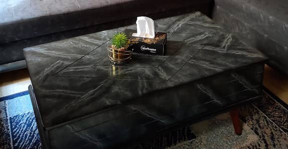 Modern Grey Wooden Center Table Excellent Condition