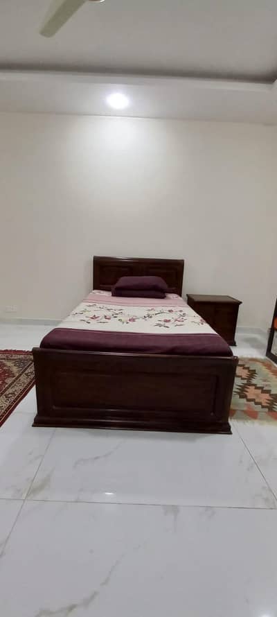 Single Bed with Mattress and Side Table