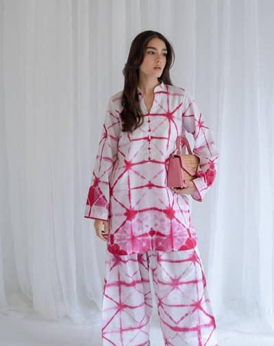 2 pcs wome's stitched swiss lawn digital print shirt and trouser