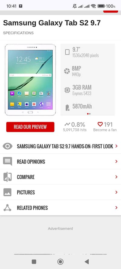 Samsung Galaxy S2 Tab (SM-T815y)