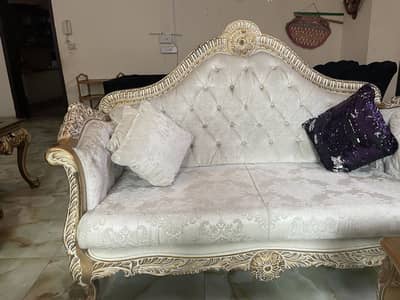 6 seater roco italian pure wood sofa set for sale without tables