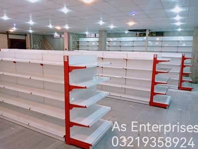 shelves,wall racks, center racks, storage racks,cash counter, trolleys