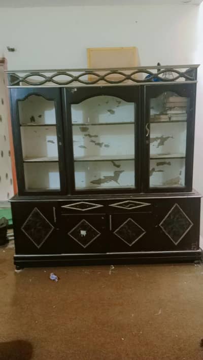 Beautiful crockery cabinet  made of Italian wood available for sale .
