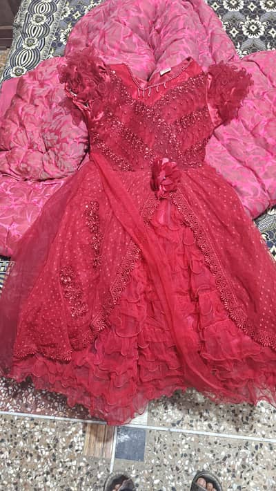 net Frock red