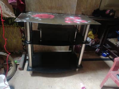 glass tv trolley for sale in new condition