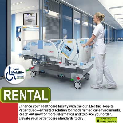 Hospital bed on rent ICU bed for rent Electric hospital bed for rent