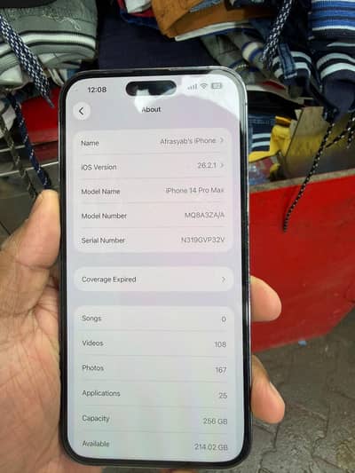 14 pro max pta 256 gb hk model