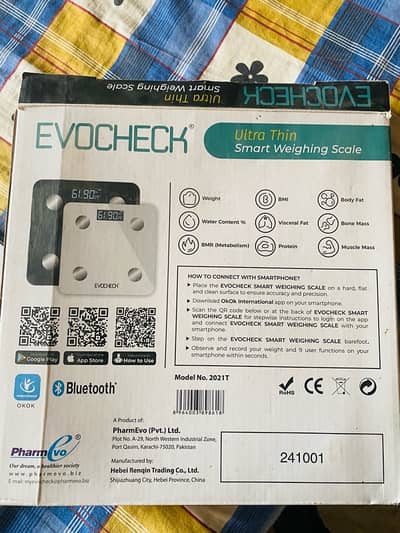 Digital Smart Weighing Scale | Ultra Thin Glass | Bluetooth | Box Pack