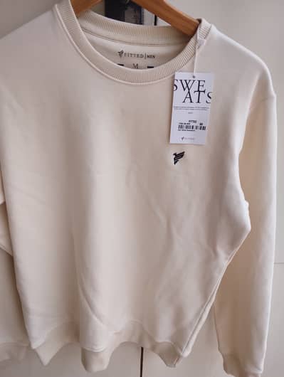 Ash White Sweatshirt Stretch Cotton Size Medium