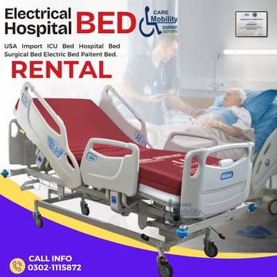 Hospital bed on rent ICU bed for rent Electric hospital bed for rent