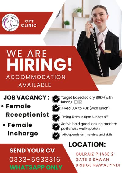 Female receptionist job