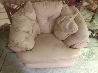 seven seater elegant sofa set in beige -cream colour