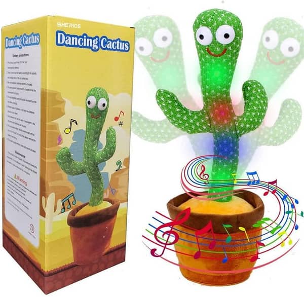 Rechargeable Dancing Cactus Toy for Kids | Talking, Singing, Lights, and Motion by Home Essentials