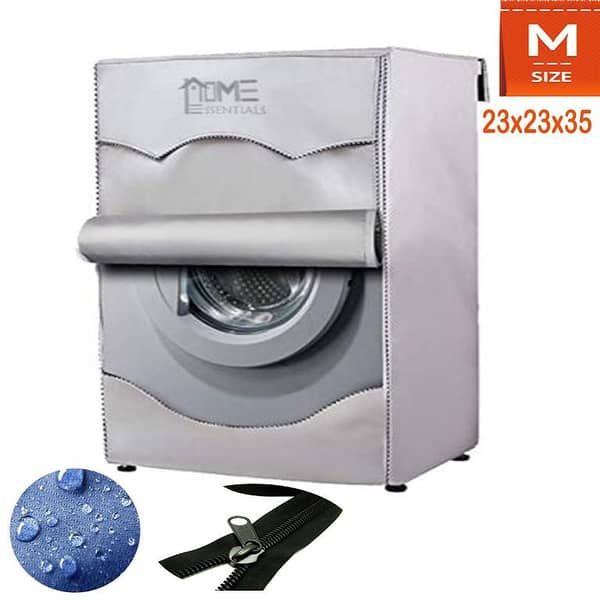 Home Essentials Front Load Washing Machine Cover – Waterproof and Dustproof (Medium 23x23x34 cm, Large 26x26x39 cm)