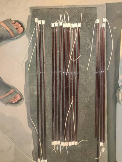 Ruby quartz halogen infrared heater lamps.