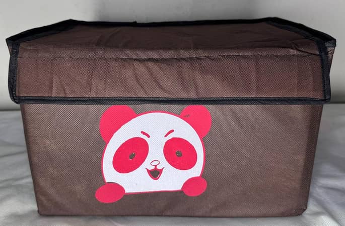 New Panda Design Folding Storage Bins Basket Kid Toys Organizer Storage Boxes Cabinet Wardrobe Organizer Bag 1 Piece Red Blue Brown Black & Pink