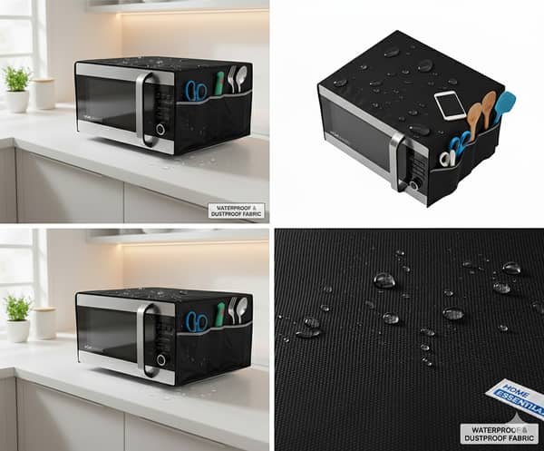 Waterproof Microwave Oven Cover – Dustproof, Oil-Resistant, Easy-to-Clean Kitchen Protector | Heat-Resistant Fabric, Durable & Stylish – Universal Fit Microwave Cover