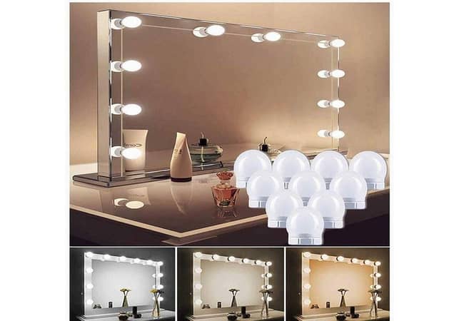 Vanity Light LED Bulbs for Makeup Mirror Stand | 10 Bulbs with 3 Shade Modes, glow Like Princess