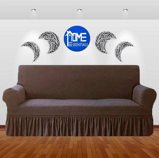 Turkish Style Sofa Covers with Frill - Stretchable Jersey Couch Cover, Washable Premium Quality Sofa Protector 1 to 7 Seater  By Home Essentials