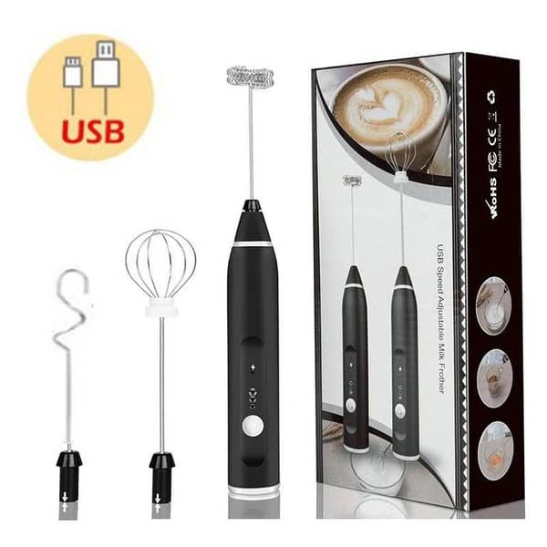 Electric Coffee Beater 2-in-1 High Quality Rechargeable | Milk Frother & Egg Beater | USB Powered Hand Mixer by Home Essentials