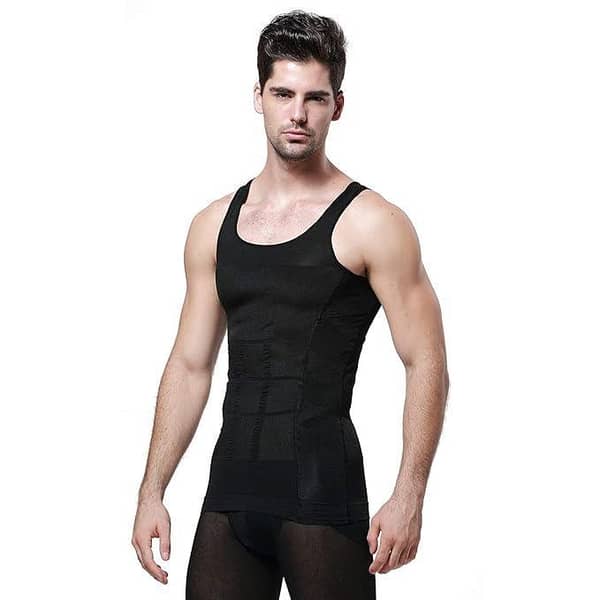 Slim n Lift Body Shaper Vest for Men (Black / White) Stretchable Tummy Tucker Vest Sliming Banyan