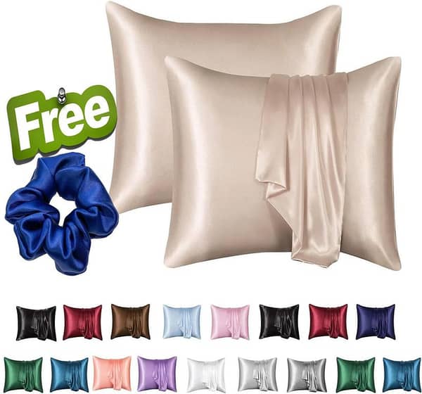 Pack of 2 Silk Pillow Covers by Home Essentials, 20 x 30, Satin Pillowcases for Hair and Skin Protection