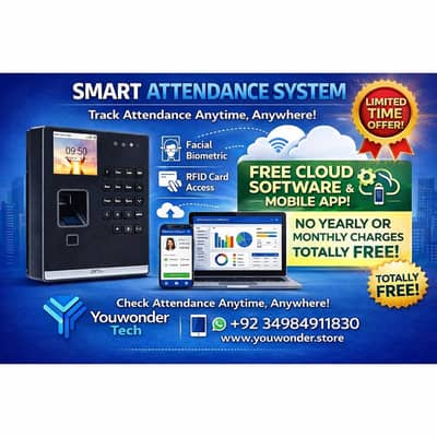 Face Biometric Attendance Machine with Cloud Connectivity & mobile app