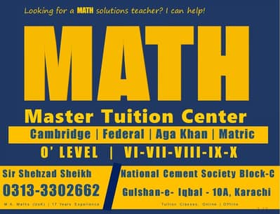 MATH Master Tuitor - Gulshan & Johar