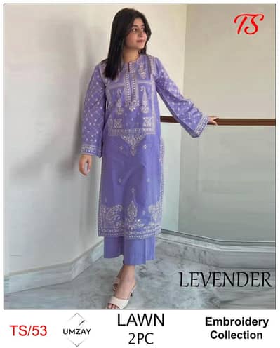 dresses / ladies suit / 3 pc embroidery unstitched dresses for sale