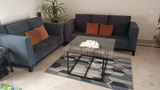 Sofa set - 5 seater sofa with center table - buckly fabric sofa set