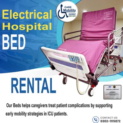 Hospital bed on rent ICU bed for rent Electric hospital bed for rent