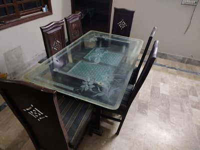 Glass Top aDining Table with Chairs