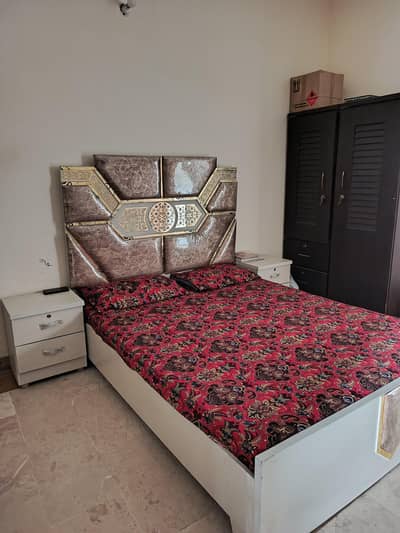 Bed for sale with Mattress and side tables.