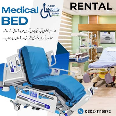 Hospital bed on rent ICU bed for rent Electric hospital bed for rent