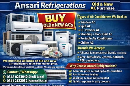 All Ac scrap /old Ac/2nd hand Ac/split Ac window Ac/portable Ac