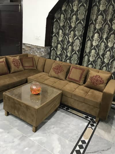 7 seater L Shape Sofa with Table