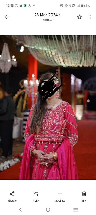Bridal lehnga hot pink color