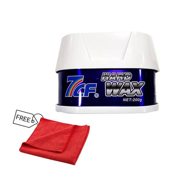 7CF Hard Wax 200g with Free Microfiber Cloth - Advanced Polymer Resin Car Polish - High Gloss & UV Protection Shield