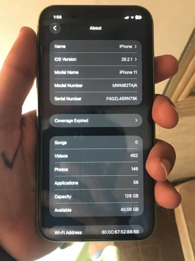 Iphone 11 pta approved pysical + Esim waterpack 100 health Waterpack