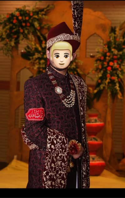 sherwani mehroon color