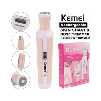 Kemei 4 in 1 Lady’s Shaver & Rechargeable Trimmer |  4 in 1 deal