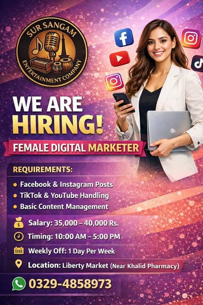 Female Digital Marketer Required