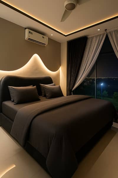 1 Bedroom VIP Full furnish flat per day available in Bahria town Lahore 0300 4561276