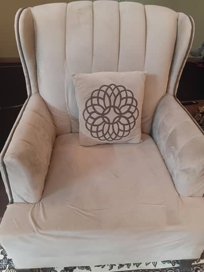 Branded 5 Seater Velvet Pebble Colour Sofa Set