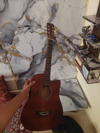 Guitar with bag and extra samaan and guitar tune hai