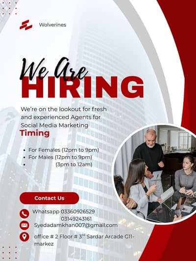 We are hiring males & females for our social media compaign