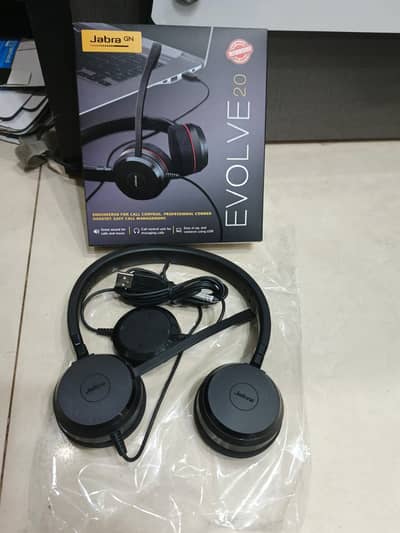 Jabra Evolve 20 with  box call centre headphone good Noise