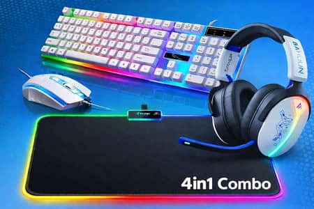 keyboard mouse mouse pad headphones with mic