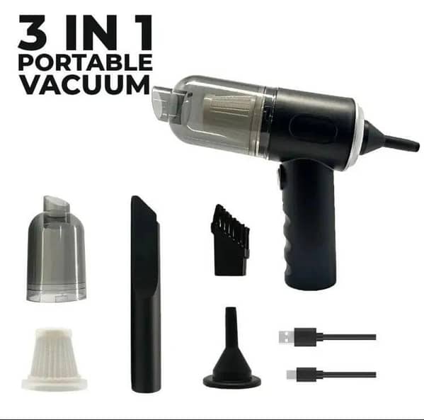 JMW Premium 3-in-1 Cordless Vacuum Cleaner, Duster, Blower and Air Pump for Car, Home and Office